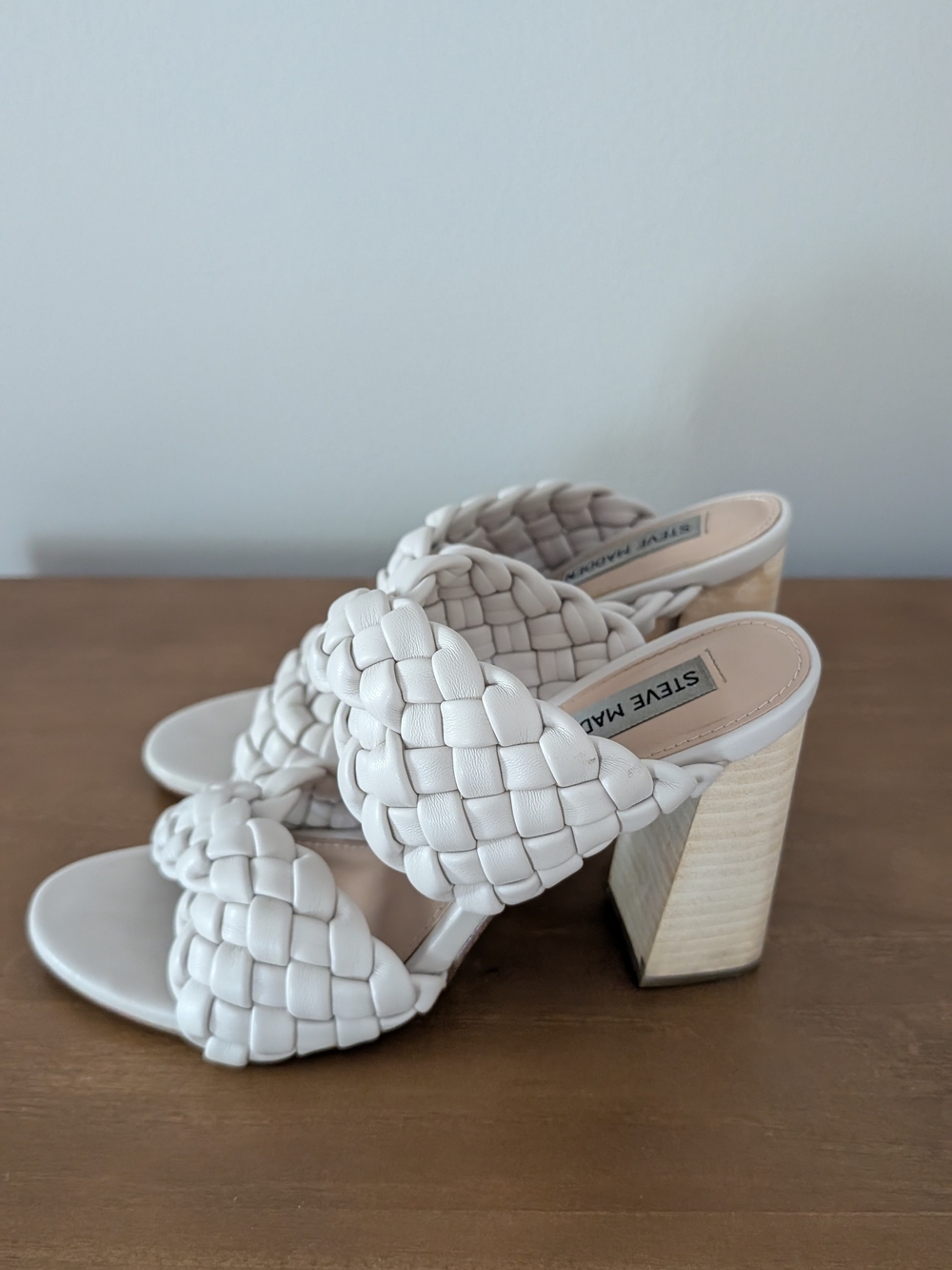Steve Madden White Braided Slide Sandals - Picture 3 of 9